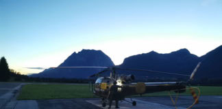 Alouette crew from Fiala Fernbrugg airbase