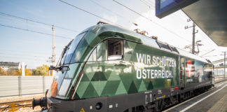 New army locomotive on track