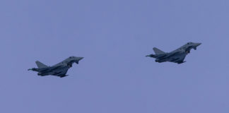 Eurofighter and Alouette III open night slalom