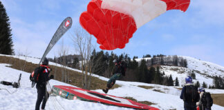 Army athletes train for parachute skiing