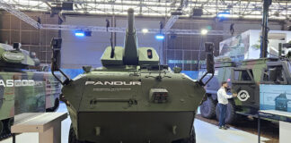 Die Österreicher auf der Eurosatory 2024 in Paris Pandur Evolution mit Crossbow-Mörser auf der Eurosatory 2024 – ©Militär Aktuell/Zacharias