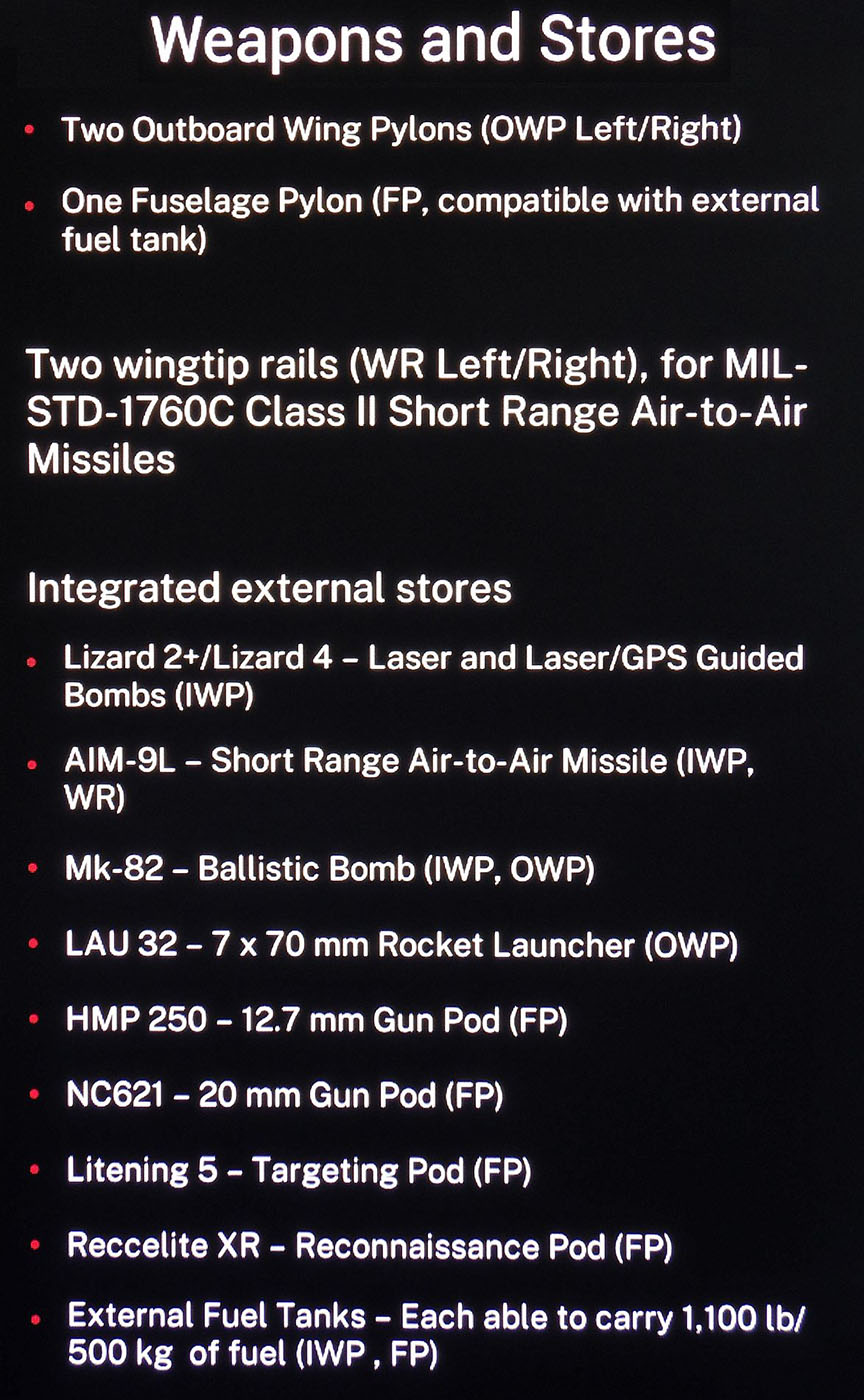Bewaffnungsoptionen des M-346FA – ©Georg Mader Bewaffnungsoptionen des M-346FA – ©Georg Mader