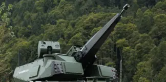 Militär Aktuell Podcast #1: Rheinmetall Skyranger schießt scharf Skyranger 30 (Version A0) im Display auf einem Piranha. ©Militär Aktuell/Bendl