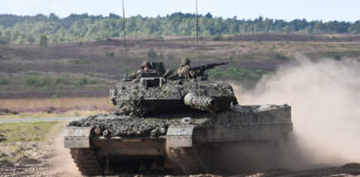 KNDS: Litauen bestellt 44 Leopard 2A8-Panzer Mit Tarnnetzen getarnter Leopard 2A7 – ©KNDS