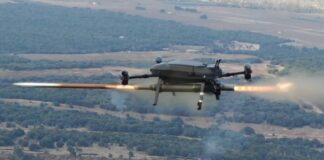 Drohne feuert künftige Bundesheer-Rakete von Thales ab Sarisa II-Drohne schießt FZ275-Rakete von Thales ab – ©SAS Technology