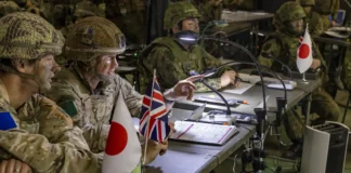 British and Japanese soldiers practiced together ©Ministry of Defence
