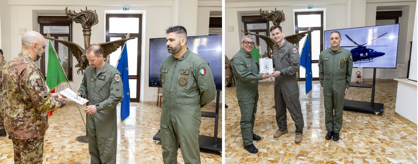 Austrian Armed Forces: Six pilots receive AW169 flight instructor license Handover of the licenses - ©Associazione Nazionale Aviazione Esercito
