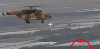 Helicopters increasingly important for drone defense Abschuss einer Drohne von einem Helikopter aus – ©Archiv