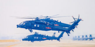 China significantly increases its military budget Hubschrauber der chinesischen Streitkräfte – ©China MoD/Li Jingyou