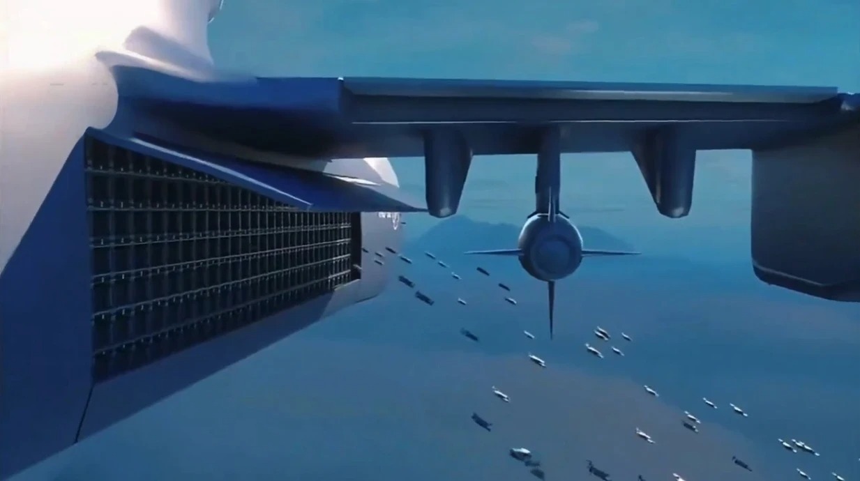 China Jiutian Reconnaissance And Attack Drone Flies