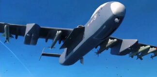 China präsentiert gewaltiges Drohnen-Mutterschiff Chinesisches Drohnen-Mutterschiff – ©CCTV14