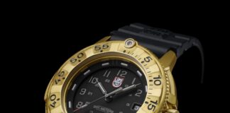 Goldstück: Luminox Navy Seal Foundation 3220 Gold Color Edition Die Navy SEAL Foundation 3220 Gold Color Edition von Luminox. ©Luminox
