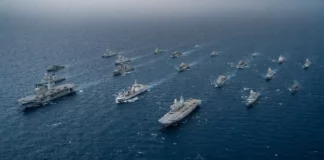 Italy: Spectacular F-35B landing goes viral Schiffe der italienischen Marine bei der Übung „Mare Aperto 2025” – ©ITN