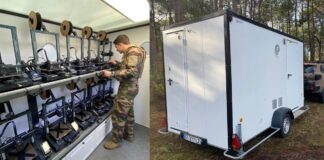 Frankreich: Autonome mobile Drohnenfabrik für die Artillerie Blick in mobile französische Drohnenfabrik – ©Frankreich MoD