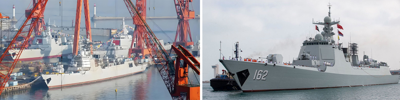 Chinas Flugzeugträger in Bau und Lenkwaffenzerstörer der „Kunming“-Klasse – ©Georg Mader, Archiv