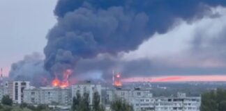 Ukrainian operation “Ruszkik Haza” sets Russian refineries on fire Brennende russische Raffinerie – ©Archiv