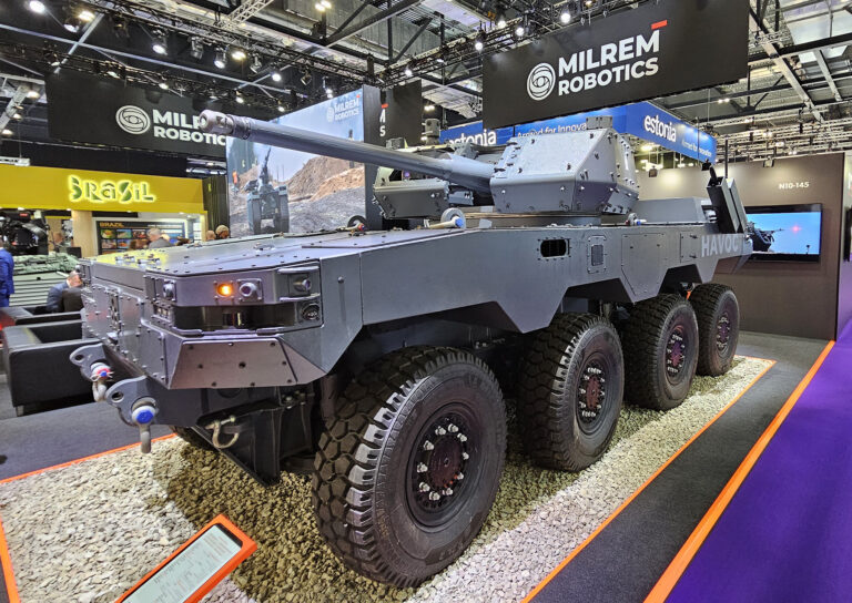 DSEI: Milrem Robotics showed armed Havoc 8x8 variant
