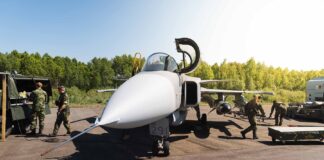 Saab und schwedische Streitkräfte verlängern Gripen-Wartungsvertrag Gripen C-Kampfjet – ©Saab