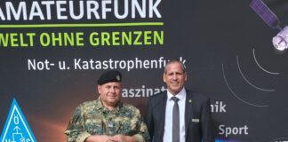 AMRS: Amateurfunk als Rückgrat militärischer Kommunikation Präsident des AMRS, Martin Engel (li.), und Vorstandsmitglied Christian Hacker (re.) beim Traditionstag der Führungsunterstützungsschule. ©Militär Aktuell/Bendl