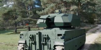 Weltpremiere: Mangart 25 AD auf MV-8 Komodo Mangart 25 AD-Turm von Valhalla auf UGV MV-8 Komodo von Dok-ing - ©Dok-ing
