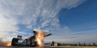 Sweden: New launch system for Visby corvettes from Saab Prototyp des Startsystems für die Belastungstests – ©Försvarsmakten/Sunnerhage