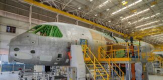 First Austrian Embraer C-390M takes shape Österreichs erste C-390M in Bau – ©Embraer