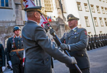 Akademikerbataillon: Kommandoübergabe an Oberst Markus Hornof Kommandoübergabe Akademikerbataillon: Oberst Markus Hornof. ©Paul Kulec