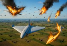 Drone defense: start-up Atreyd tests “flying minefield” in Ukraine Drohnenabwehr – ©Martin Rosenkranz (Visualisierung)
