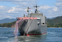 New ships for Japan’s Maritime Transport Group Stapellauf des Transportschiffs „Aozora” – ©Japan MoD