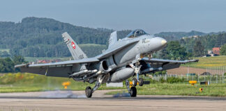 First Swiss fighter aircraft reaches 5,000 flight hours F/A-18-Abfangjäger der Schweizer Luftwaffe – ©VBS/DDPS