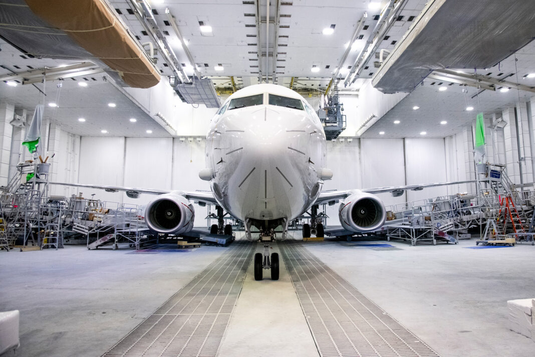 Germany's 1st P8 - YP135 Paint Hangar Detail and Beauty Shintaots P-8A Poseidon – ©Boeing