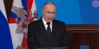 Putin schwört Generalstab auf „historische Mission“ ein Putin schwört Generalstab auf „historische Mission” ein – ©TNW