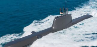 TKMS wins mega submarine deal in India Type 214 submarine with Indian flag - ©Militär Aktuell/Mader