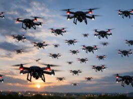 Sirbai presents new drone swarm technology Sirbai introduces new drone swarm technology - ©KI generated image