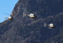 High mountain landing course winter 2026: High activity in Aigen OH-58 helicopter of the Austrian Armed Forces - ©Michael Weinberger