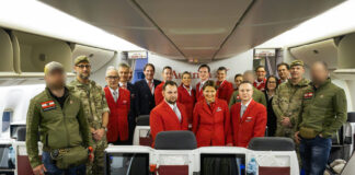 Jagdkommando: Successful return flight despite medical emergency Return flights coordinated by Jagdkommando, BMEIA and AUA. ©Austrian/DBS