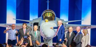 Saab & Embraer unveil first Gripen E manufactured in Brazil Gripen E is presented in Brazil - ©Saab