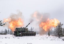 Finnland baut Artillerie massiv aus: 112 weitere K9-Haubitzen bestellt K9-Artillerie feuert – ©Finnland Mod